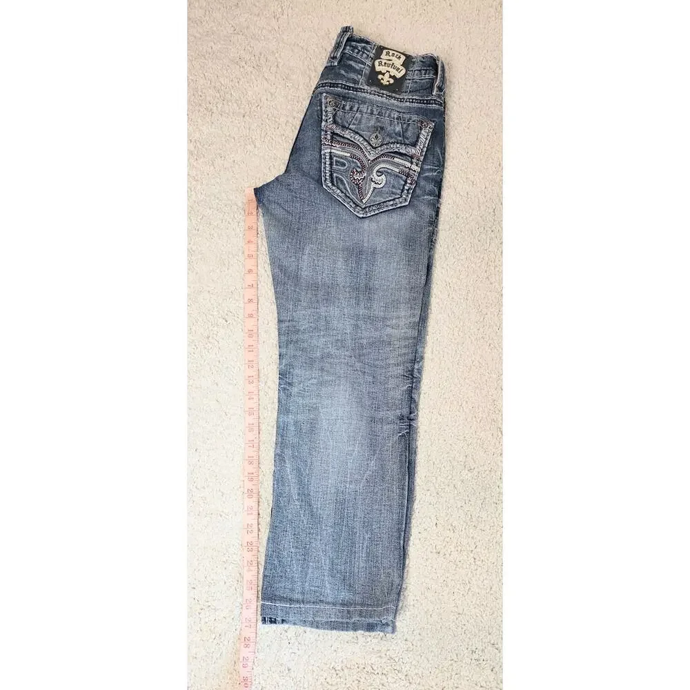 Rock Revival Fonso Straight Jeans Men's 32/28 Detailed Stitching Heavy Hardware - Picture 4 of 5